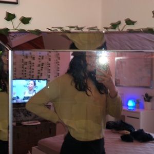 yellow long sleeve top